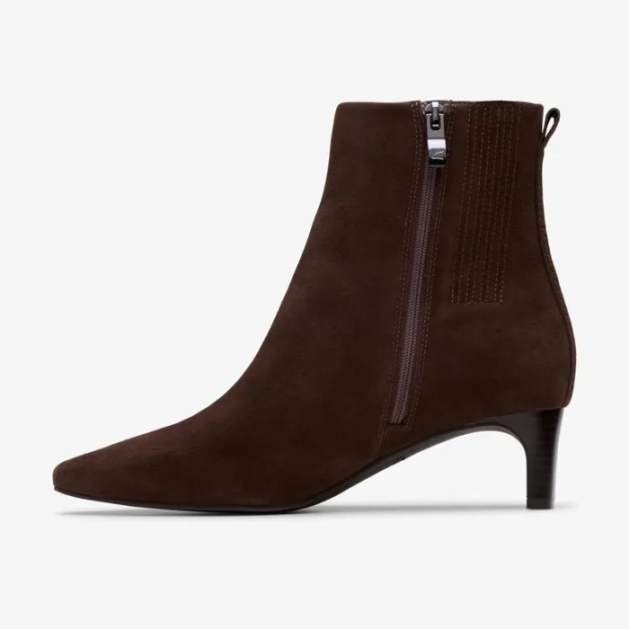 Clarks Edina Up Dark Brown Suede Ankle Boots Dark Brown Suede Women Ankle Boots