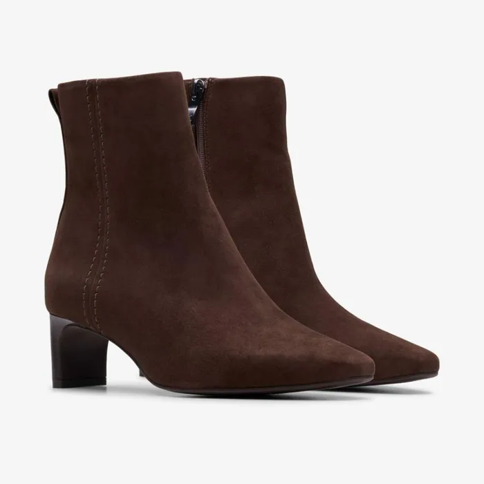 Clarks Edina Up Dark Brown Suede Ankle Boots Dark Brown Suede Women Ankle Boots