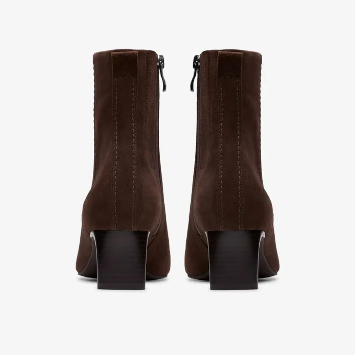 Clarks Edina Up Dark Brown Suede Ankle Boots Dark Brown Suede Women Ankle Boots