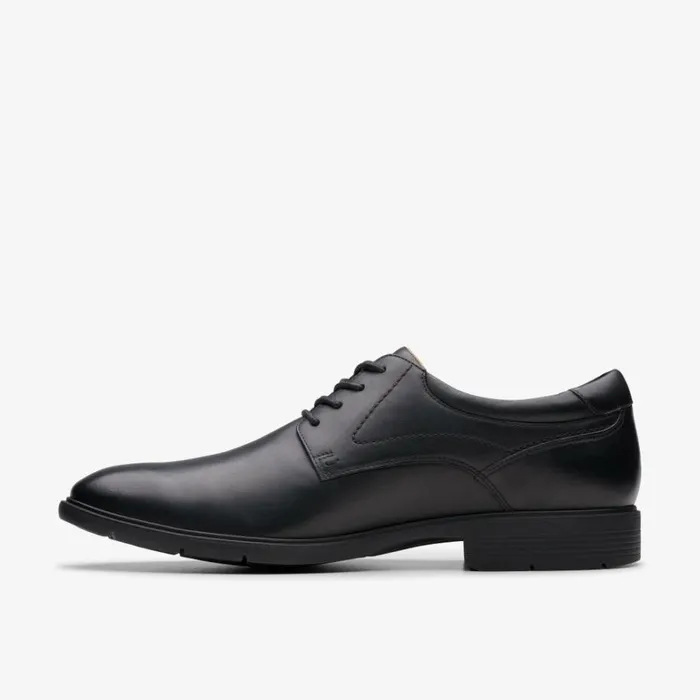 Clarks Eldredge Plain Black Leather Derby Shoe Black Leather Men High Grip Shoes And Boots
