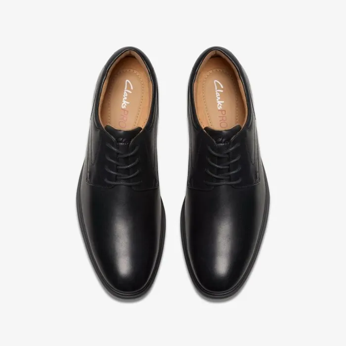 Clarks Eldredge Plain Black Leather Derby Shoe Black Leather Men High Grip Shoes And Boots