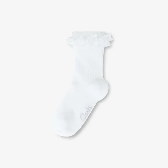 Clarks Frill Socks 2 Pack Size 12535 White Socks White Kids Socks and Tights