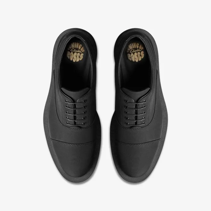 Clarks Martine Rose Oxford 2 Black Textile Shoes Black Textile Men Clearance Trainers