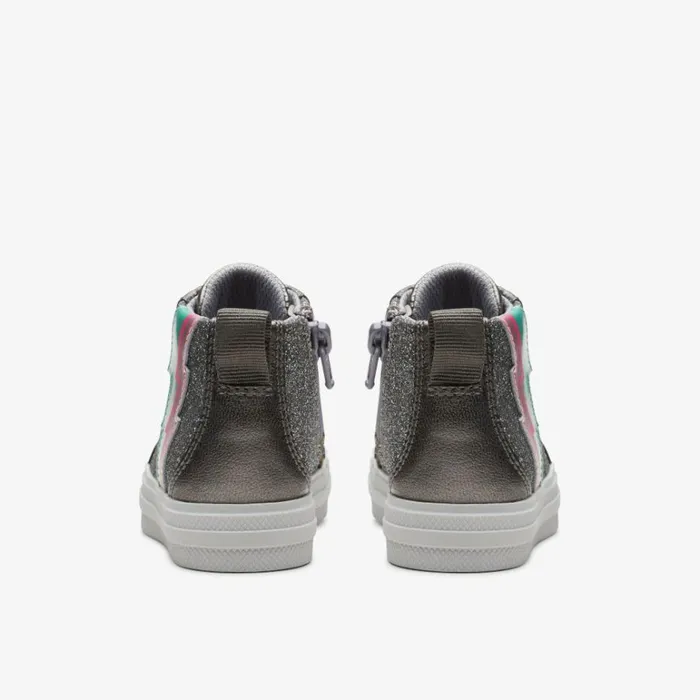 Clarks Nova Light Toddler Gun Metal Leather Boots Gun Metal Leather Kids Toddler Shoes