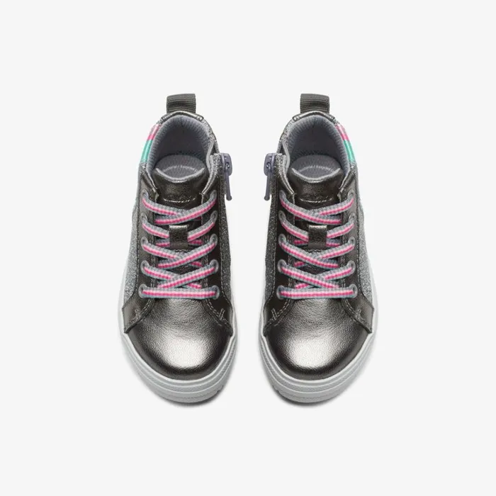 Clarks Nova Light Toddler Gun Metal Leather Boots Gun Metal Leather Kids Toddler Shoes