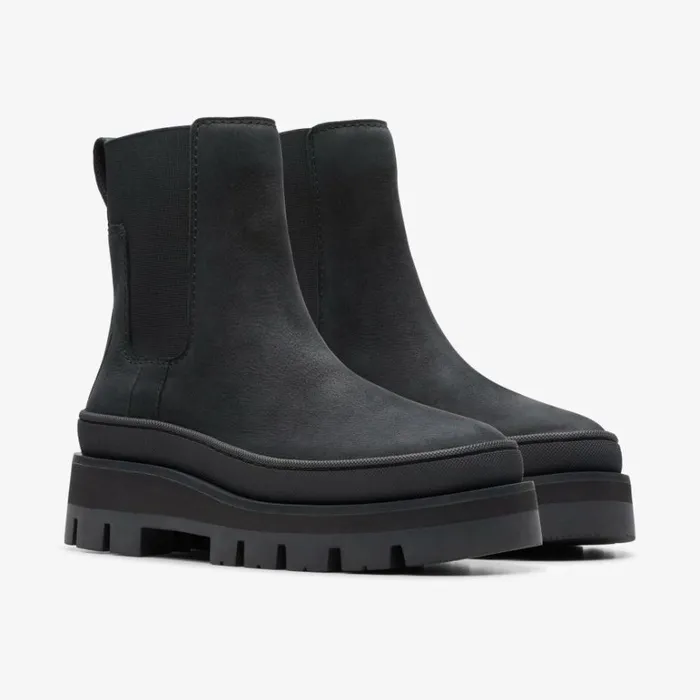 Clarks Orianna 2 Top Black Nubuck Chelsea Boots Black Nubuck Women Chelsea Boots