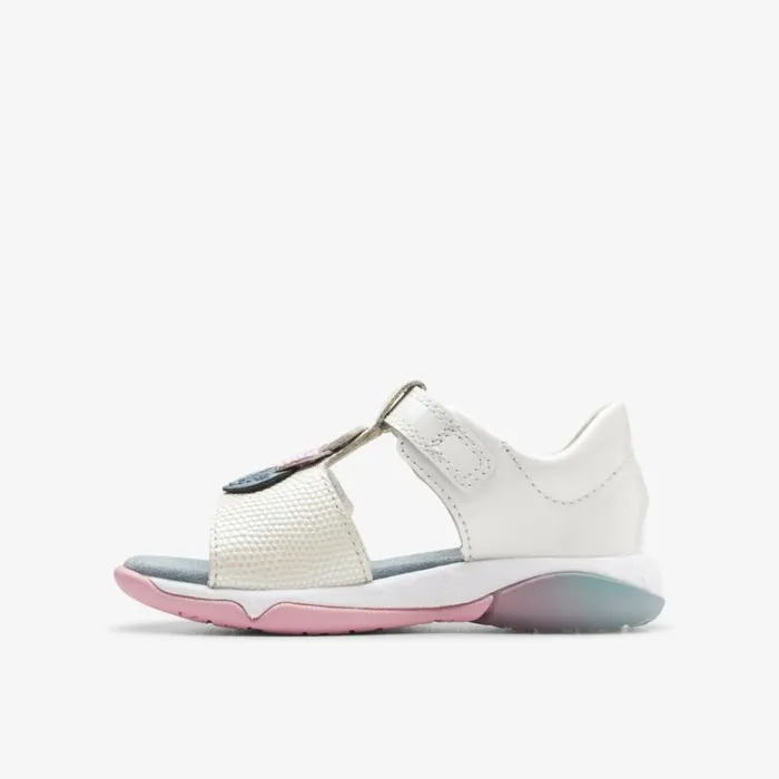 Clarks Osian Charm Toddler White Sandals White Kids Sandals