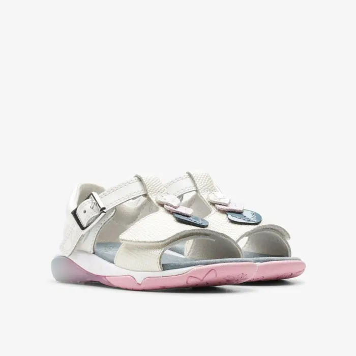 Clarks Osian Charm Toddler White Sandals White Kids Sandals