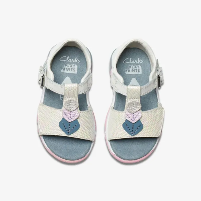 Clarks Osian Charm Toddler White Sandals White Kids Sandals