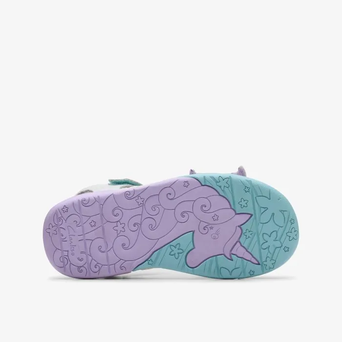 Clarks Osian Spark Kid Purple Metallic Flat Sandals Purple Metallic Kids Sandals