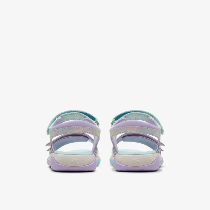 Clarks Osian Spark Kid Purple Metallic Flat Sandals Purple Metallic Kids Sandals
