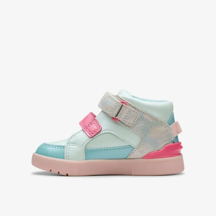 Clarks Oslo Play Toddler Light Blue Multicolour Ankle Boots Light Blue Multicolour Kids Toddler Shoes