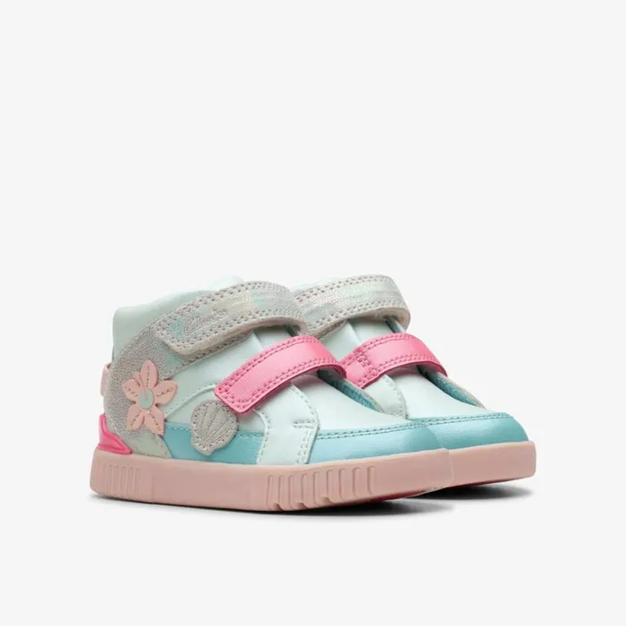 Clarks Oslo Play Toddler Light Blue Multicolour Ankle Boots Light Blue Multicolour Kids Toddler Shoes
