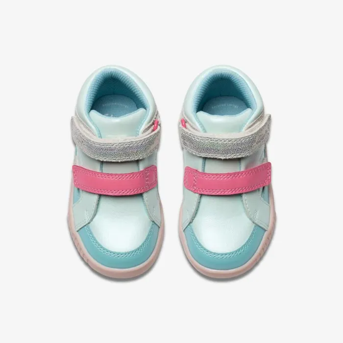 Clarks Oslo Play Toddler Light Blue Multicolour Ankle Boots Light Blue Multicolour Kids Toddler Shoes