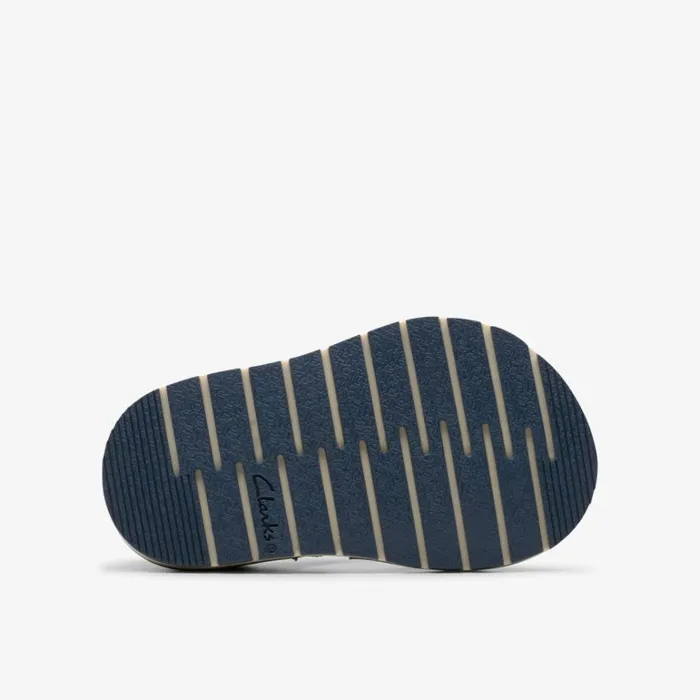Clarks Playsun Toddler Navy Leather Flat Sandals Navy Leather Kids Sandals