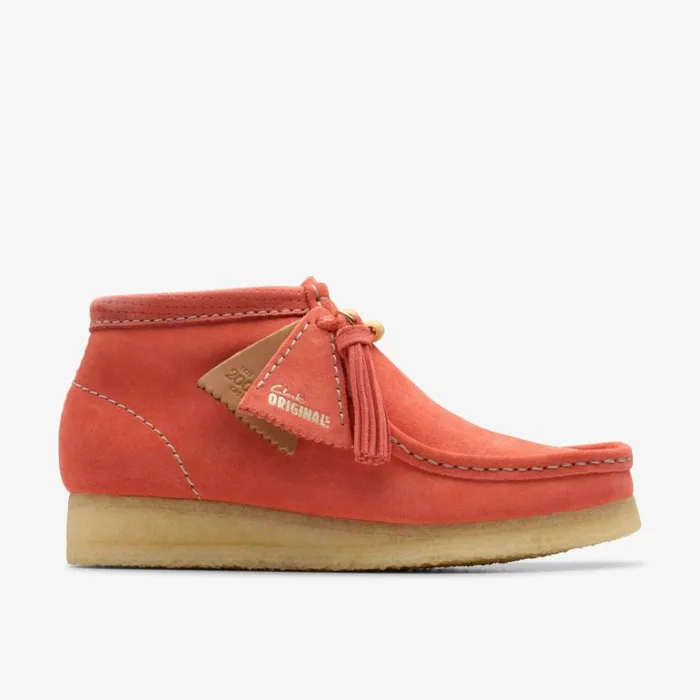 Clarks Wallabee Boot Coral Suede Wallabee Coral Suede Women Wallabees