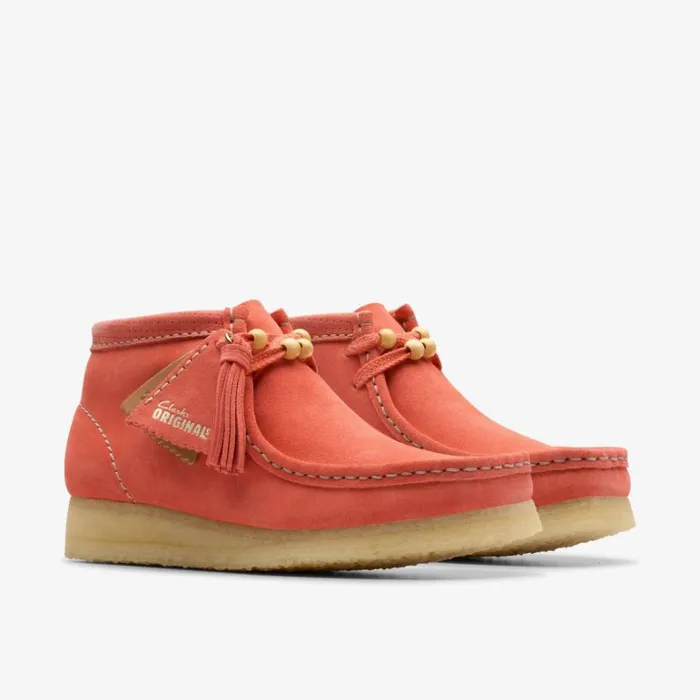 Clarks Wallabee Boot Coral Suede Wallabee Coral Suede Women Wallabees