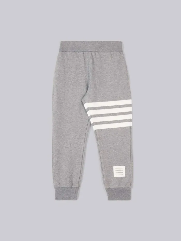 Classic Cotton Loopback Jersey Engineered 4bar Sweatpants Medium Grey BoysGirls Thom Browne Trousers And Shorts Classic Cotton Loopback Jersey Engineered 4bar Sweatpants Medium Grey BoysGirls Thom Browne Trousers And Shorts