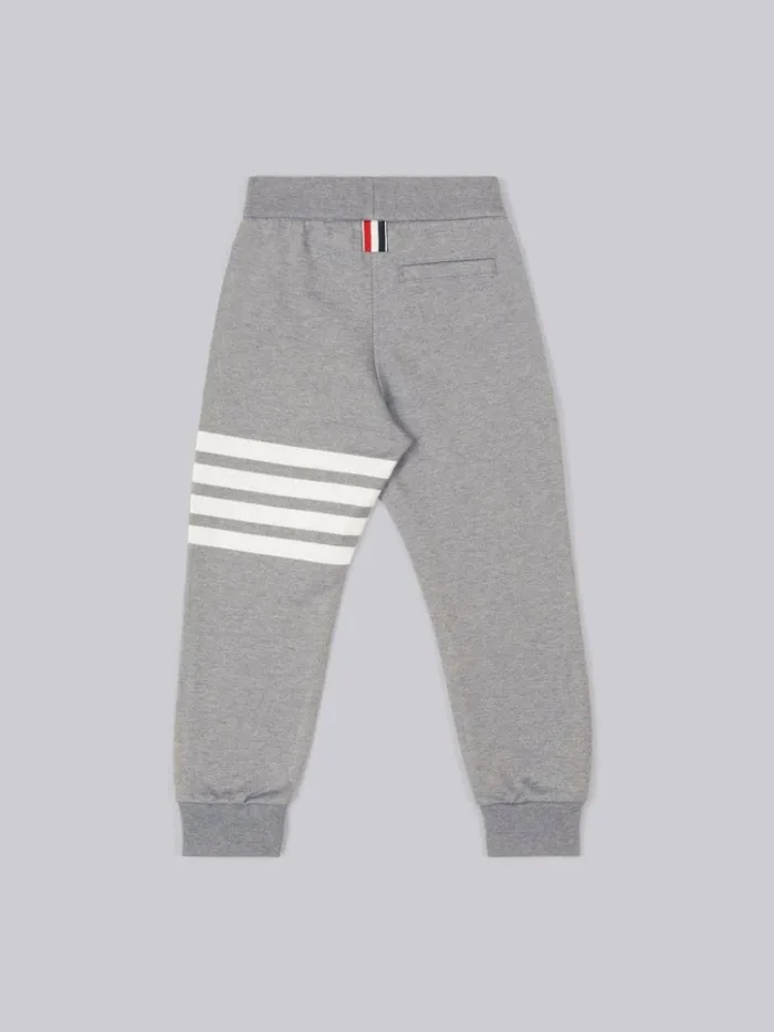 Classic Cotton Loopback Jersey Engineered 4bar Sweatpants Medium Grey BoysGirls Thom Browne Trousers And Shorts Classic Cotton Loopback Jersey Engineered 4bar Sweatpants Medium Grey BoysGirls Thom Browne Trousers And Shorts