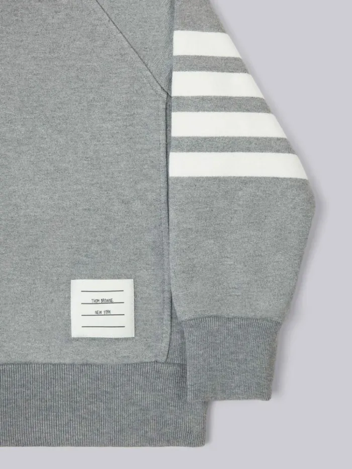 Classic Cotton Loopback Jersey Raglan Sleeve Engineered 4bar Sweatshirt Medium Grey GirlsBoys Thom Browne Sweats And Tshirt Classic Cotton Loopback Jersey Raglan Sleeve Engineered 4bar Sweatshirt Medium Grey GirlsBoys Thom Browne Sweats And Tshirt