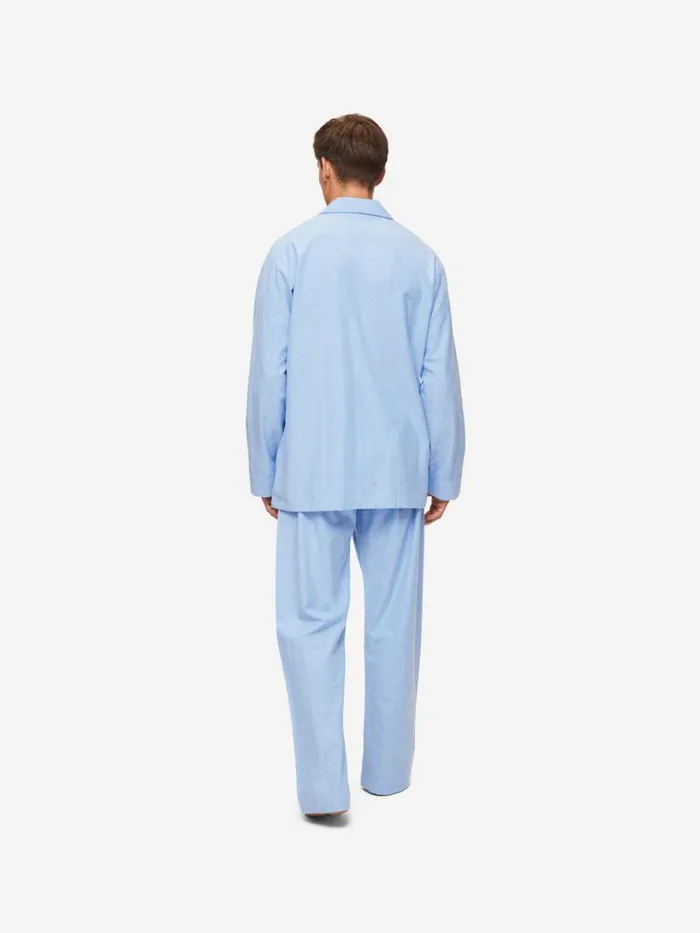 Classic Fit Pajamas Men Derek Rose Classic Fit Pajamas Arran 24 Brushed Cotton Blue