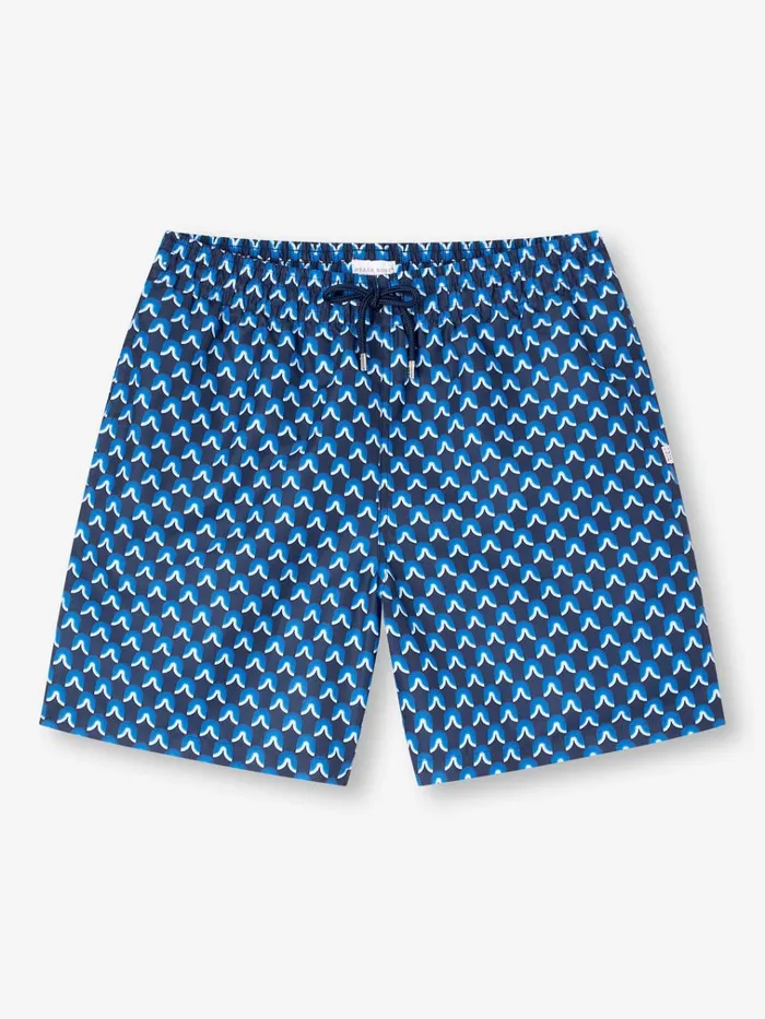 Classic Fit Swim Shorts Men Derek Rose Swim Shorts Maui 58 Navy