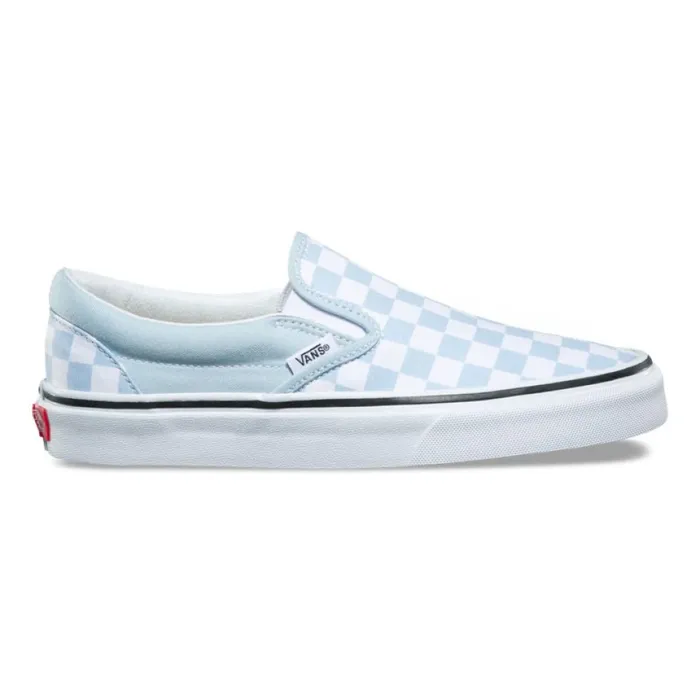 Classics Shoes Checkerboard SlipOn Baby BlueTrue White Vans Women