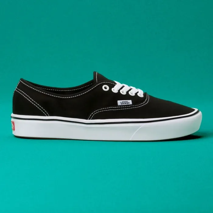 Classics Shoes ComfyCush Authentic BlackTrue White 8211 Vans Men Classics Shoes ComfyCush Authentic BlackTrue White 8211 Vans Men