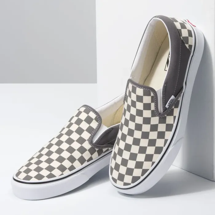 Classics Shoes Vans MenWomen Checkerboard SlipOn PewterTrue White Classics Shoes Vans MenWomen Checkerboard SlipOn PewterTrue White