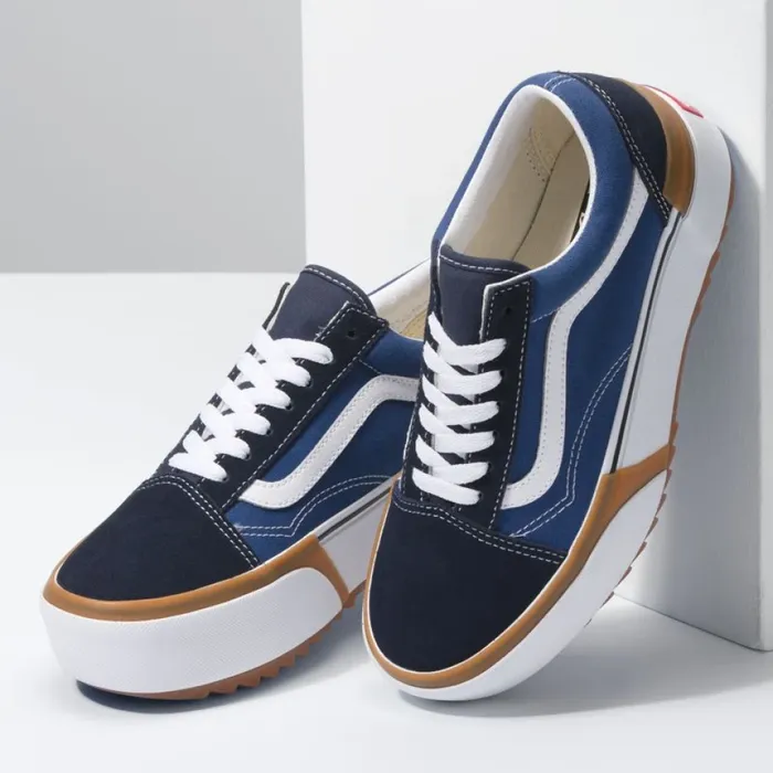 Classics Shoes Women Old Skool Stacked NavyTrue White Vans Classics Shoes Women Old Skool Stacked NavyTrue White Vans