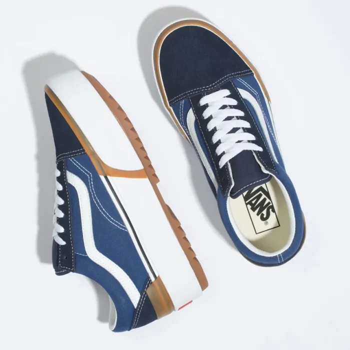 Classics Shoes Women Old Skool Stacked NavyTrue White Vans Classics Shoes Women Old Skool Stacked NavyTrue White Vans