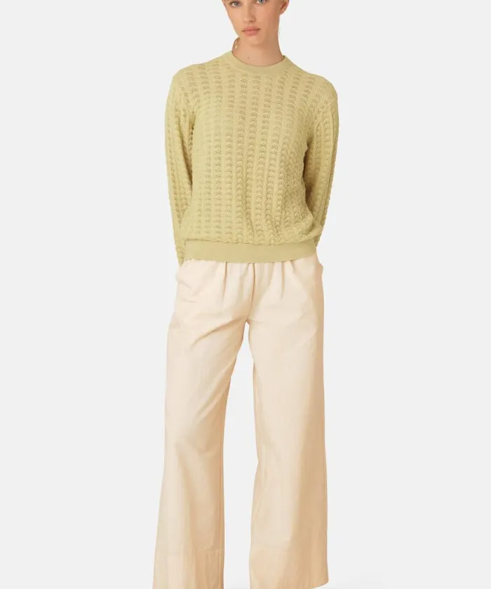 Clothing Ilse Jacobsen Knitwear Crew Neck 8211 Olive Grass