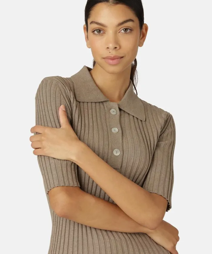 Clothing Ilse Jacobsen Knitwear Polo 8211 Bleached Sand Clothing Ilse Jacobsen Knitwear Polo 8211 Bleached Sand