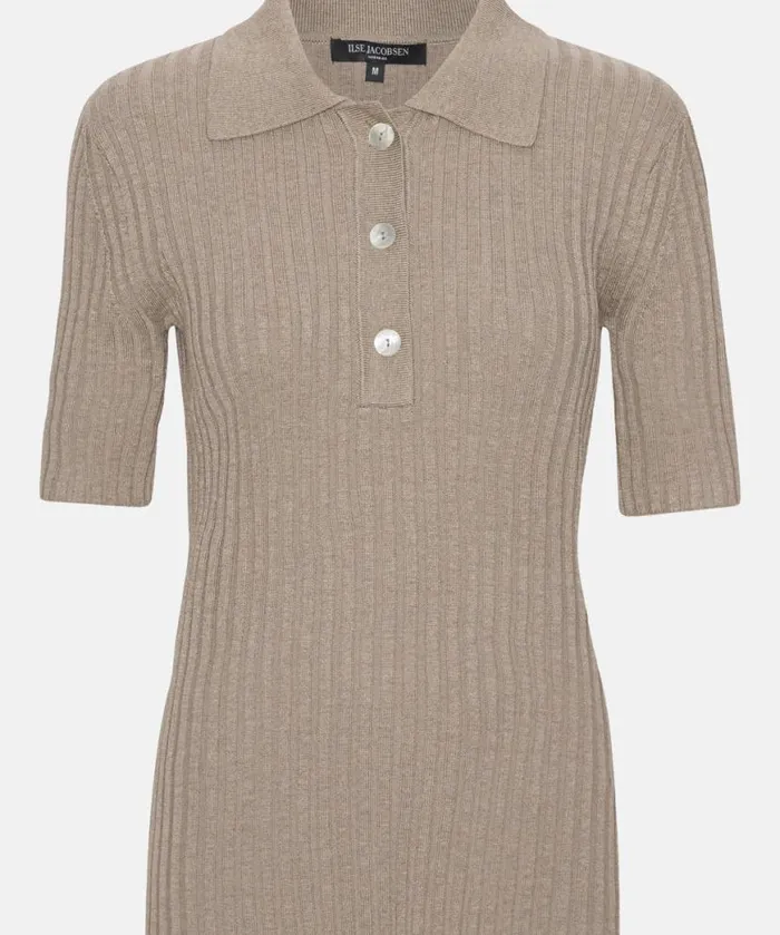 Clothing Ilse Jacobsen Knitwear Polo 8211 Bleached Sand Clothing Ilse Jacobsen Knitwear Polo 8211 Bleached Sand