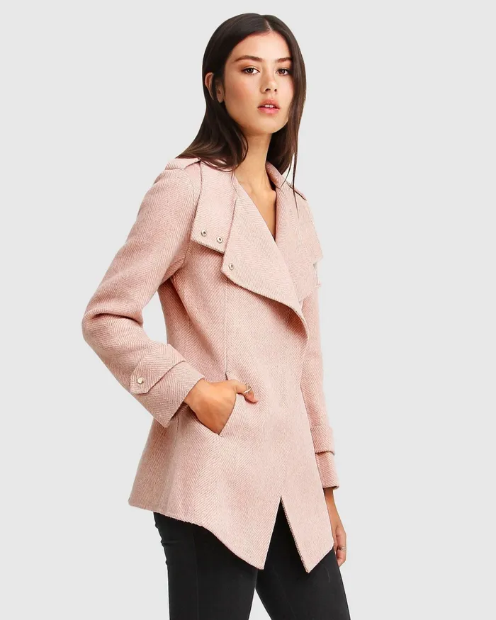 Coats and Jackets NEW FIT Bad Girl Wool Blend Moto Coat 8211 Blush 8211 Belle and Bloom Women Coats and Jackets NEW FIT Bad Girl Wool Blend Moto Coat 8211 Blush 8211 Belle and Bloom Women