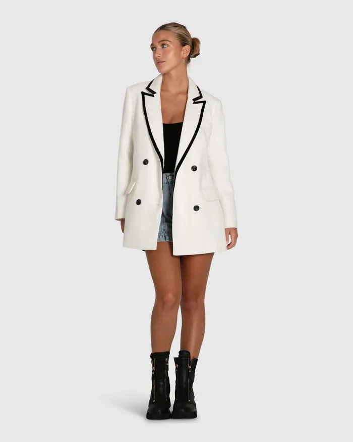 Coats and Jackets Women Belle and Bloom Because Of You Trimmed Blazer Dress 8211 Cream Coats and Jackets Women Belle and Bloom Because Of You Trimmed Blazer Dress 8211 Cream