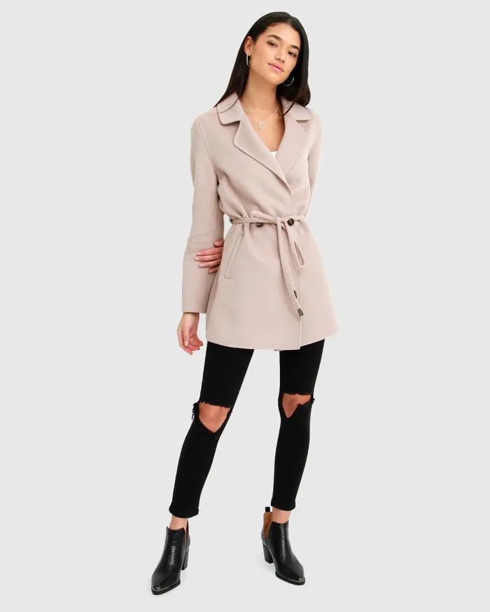 Coats Belle and Bloom Women Electric Feel Drawstring Coat 8211 Sand