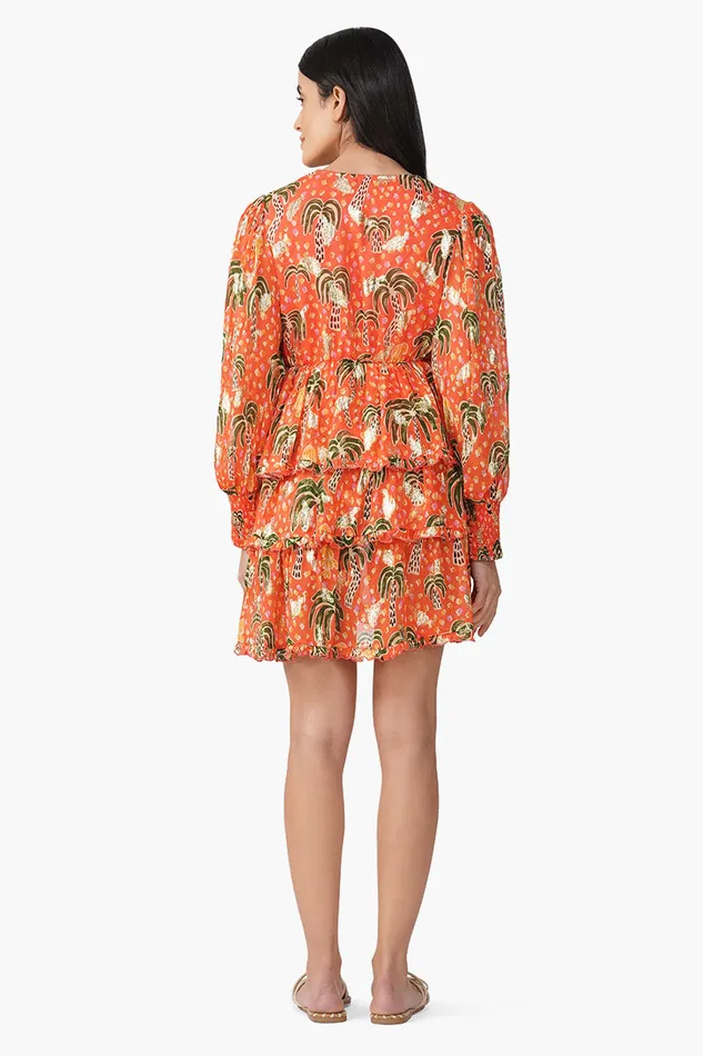 Coral Farm Lurex Printed Knot Short Dress Coral Farm Lurex Printed Knot Short Dress