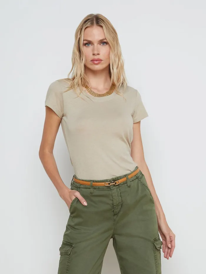 Cory Cotton Scoopneck Tee Biscuit Women L039Agence Tees