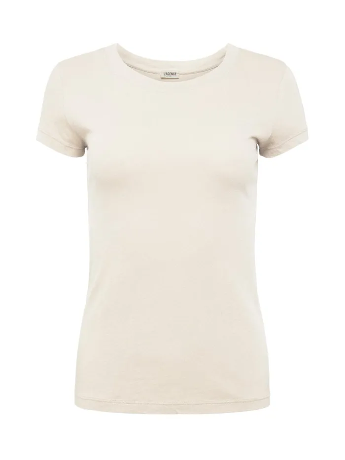 Cory Cotton Scoopneck Tee Vintage White Women L039Agence Tees Cory Cotton Scoopneck Tee Vintage White Women L039Agence Tees