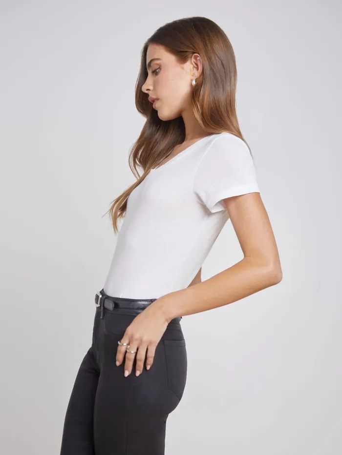 Cory Cotton Scoopneck Tee White Women L039Agence Tees