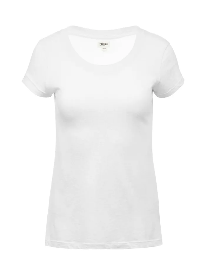 Cory Cotton Scoopneck Tee White Women L039Agence Tees