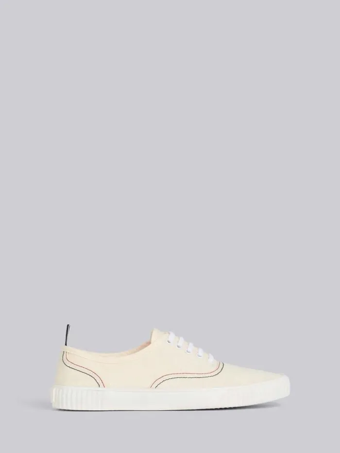 Cotton Canvas Heritage Sneaker Natural Men Thom Browne Sneakers