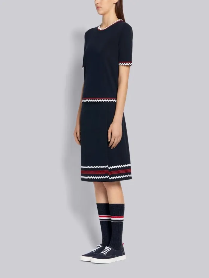 Cotton Canvas Heritage Sneaker Navy Women Thom Browne Sneakers
