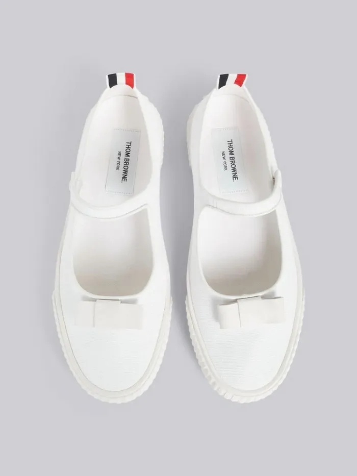 Cotton Canvas Tennis Thom John Trainer White Women Thom Browne Sneakers
