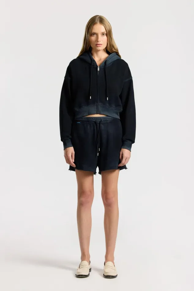 COTTON CITIZEN Boston Crop Hoodie Vintage Black Women Sweatshirts