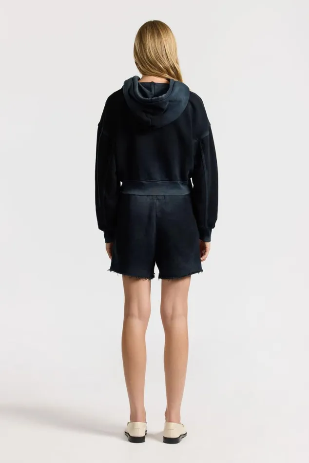 COTTON CITIZEN Boston Crop Hoodie Vintage Black Women Sweatshirts