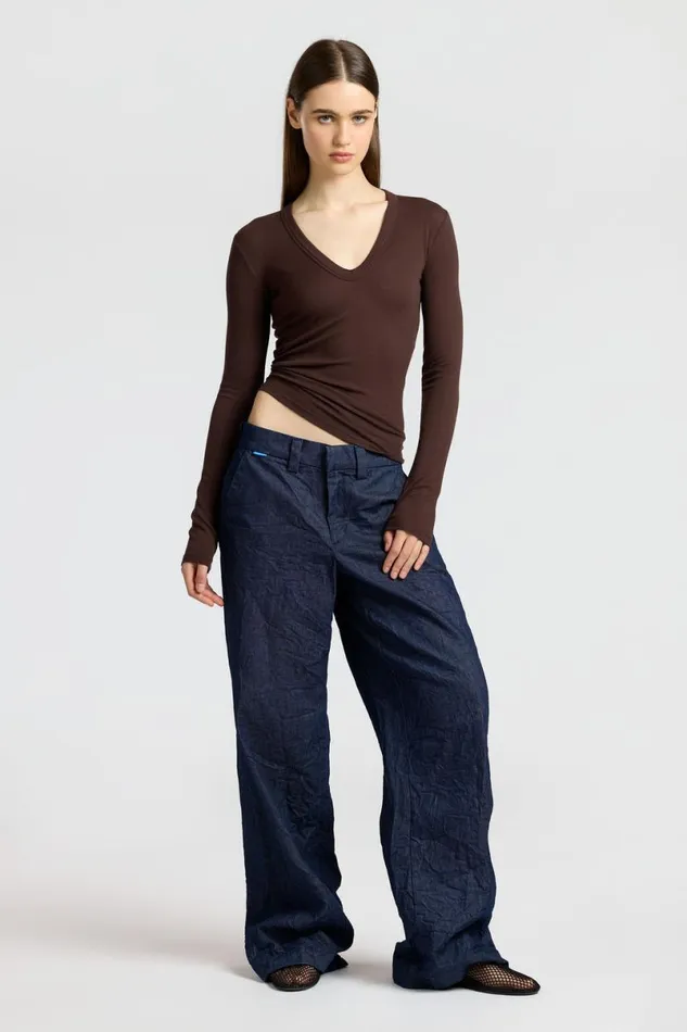 COTTON CITIZEN Verona UNeck Shirt Chocolate Women Shirts COTTON CITIZEN Verona UNeck Shirt Chocolate Women Shirts