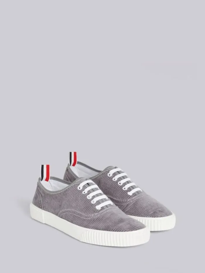 Cotton Corduroy Heritage Trainer Dark Grey Men Thom Browne Sneakers