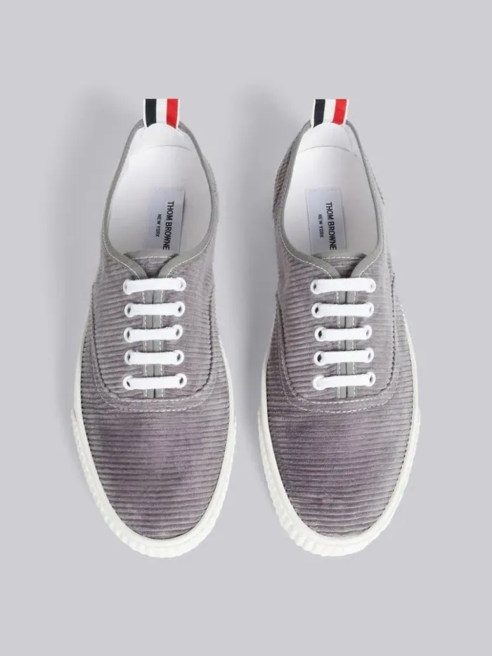 Cotton Corduroy Heritage Trainer Dark Grey Men Thom Browne Sneakers